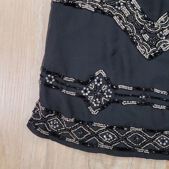 🔹️BKE Black Beaded Flowy Sleeveless Top XSmall - Picture 5 of 9